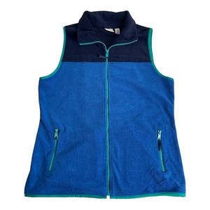 Weekend by Chico's Blue‎ Color Block Fleece Vest Size 1 (Small)